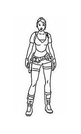 Fortnite Croft Lara Coloring Pages Chapter Season sketch template