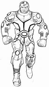 Cyborg Coloring Pages Dc Sketch Comic Martian Color Drawings Valentine Popular sketch template