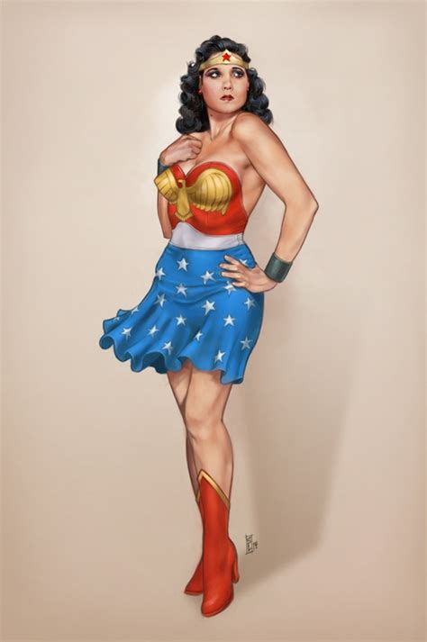 Vintage Pin Up Portraits Of Female Superheroes In Their