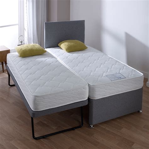 buddy guest bed guest bed    open coil memory matts  plain grey cm divan beds