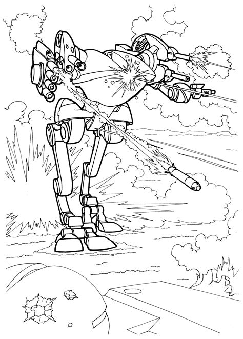 coloring page assault robot