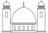 Masjid Mosque Moschee Gambar Moschea Mewarnai Colorare Ramadan Ausmalbild Bambini Disegni Ausdrucken Kostenlos Putih Hitam Lantern Kareem sketch template