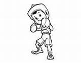 Coloring Boxing Boxer Boy Little Pages Coloringcrew sketch template