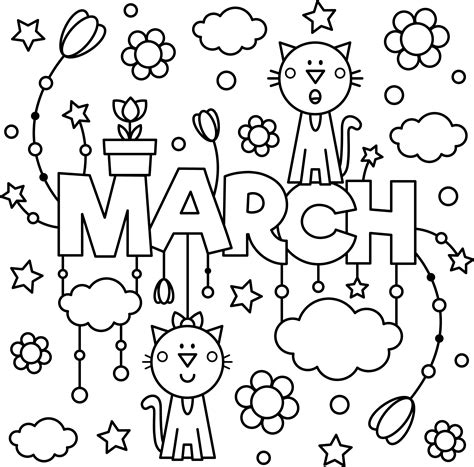 march colouring page  enjoy thrifty mommas tips
