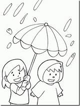Lluvia Chuva Paraguas Invierno Clima Llover Pintar Infantiles Frio Día Meninos Abre Sacado Página Jpg4 sketch template