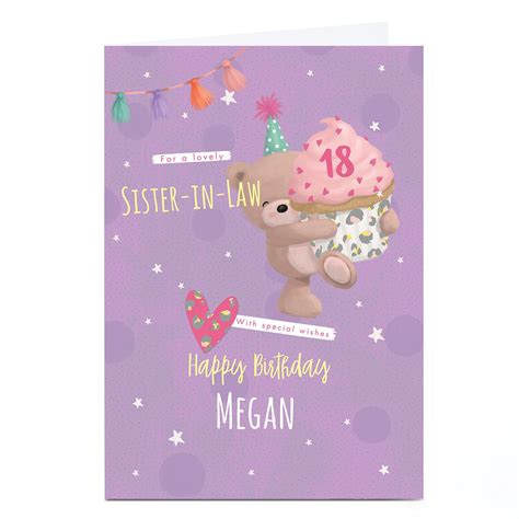 buy hugs bear personalised birthday card lovely cupcake for gbp 1 79