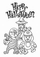 Halloween Coloring Kids Happy Pages Printable Holidays 4kids sketch template