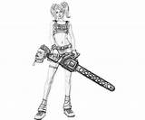 Juliet Chainsaw Cheerleader Coloring Lollypop Pages Starling sketch template