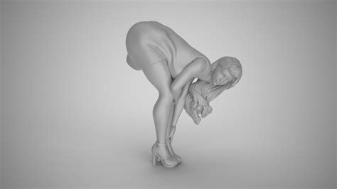 girl bend over and touch legs 3d model 3d printable cgtrader