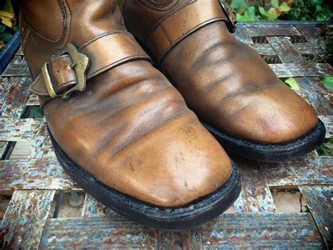 vintage texas brand boots  buckles mens size   brown leather boots buckle shoe boot