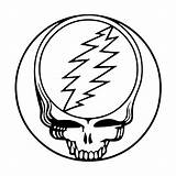 Grateful Dead Steal Face Skull Bolt Logo Clipart Stealie Lightning Drawing Stencil Greatful Tattoo Head Vector Coloring Cliparts Clip Outline sketch template