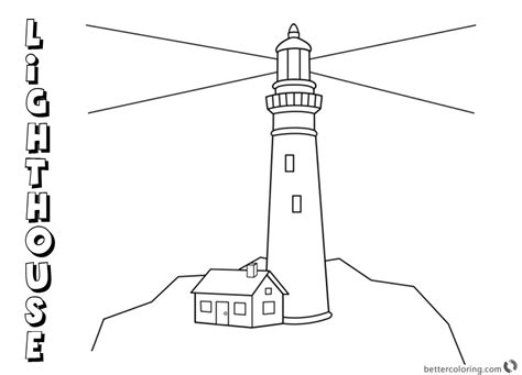 simple lighthouse coloring pages outline drawing  printable