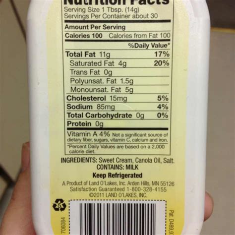 land  lakes butter  canola oil calories nutrition analysis  fooducate