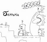 Terraria Bosses sketch template