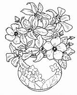 Coloring Vase Flowers Pages Flower Sketch Popular sketch template