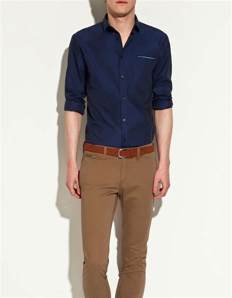 nice shirt  pants combo  style pinterest brown pants blue