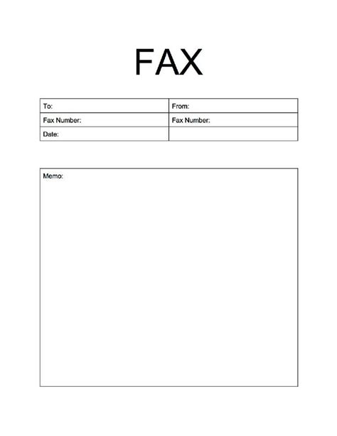 printable fax cover sheet template   word