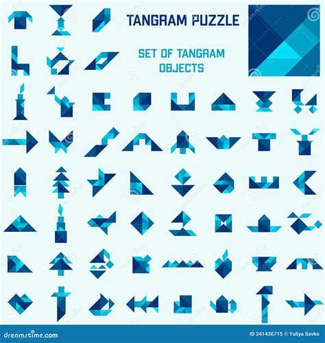 tangram puzzle set  tangram animals  birds cartoon vector