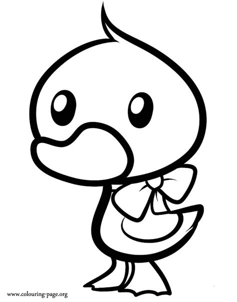 duck  duckling duckling wearing  ribbon coloring page