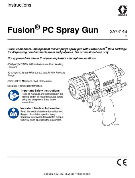 graco fusion  series instructions manual   manualslib