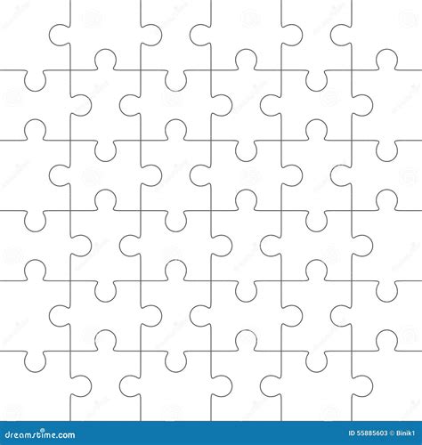 jigsaw puzzle blank template  pieces stock vector image
