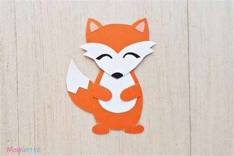 easy paper fox craft  kids  printable template mombrite