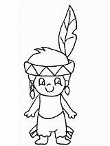 Boy Native American Coloring Pages Print Color sketch template