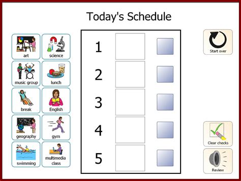 printable visual schedule pictures