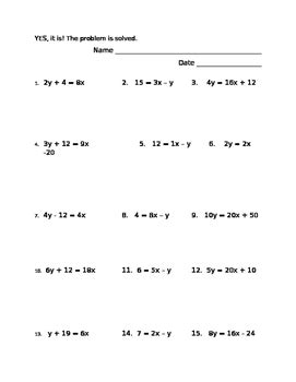 putting linear equations  slope intercept form worksheet  daniel smith