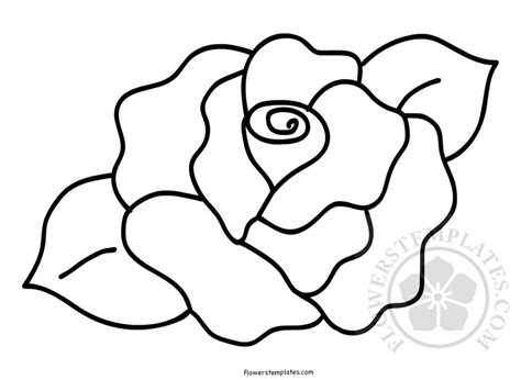 printable rose shape template flowers templates