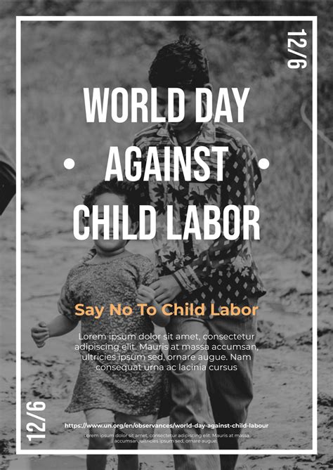 world day  child labor poster poster template