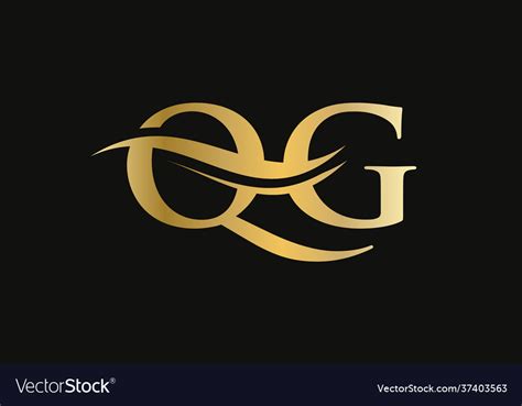 initial linked letter qg logo design modern vector image