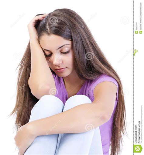 sad depressed teen girl stock image image of woman alone