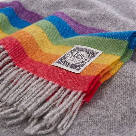 rainbow stripe chunky wool throw  tolly mcrae notonthehighstreetcom