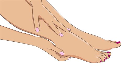 Female Legs Barefoot Side View Woman Hands Doing Feet Massage 3419517