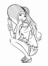 Coloring Fashionista Pages Color Barbie sketch template