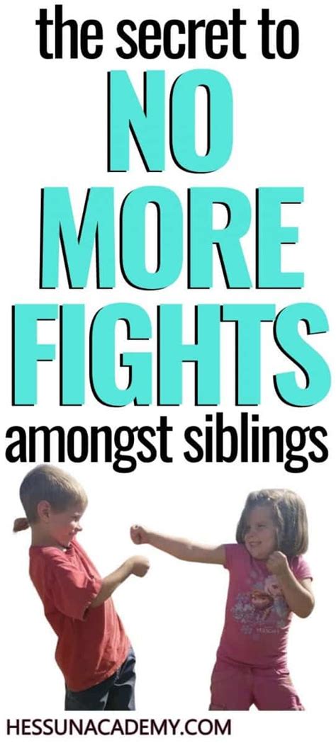 how to help siblings get along for good