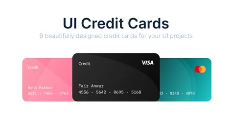 credit cards ui figma community