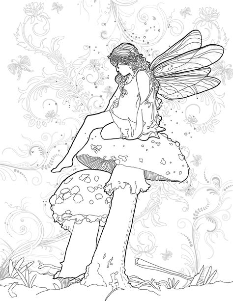 adult coloring pages fairies  dragons coloring pages