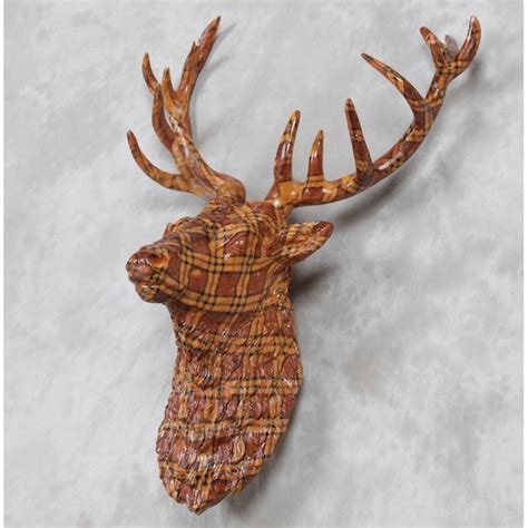 stag head decoration tartan home accessories