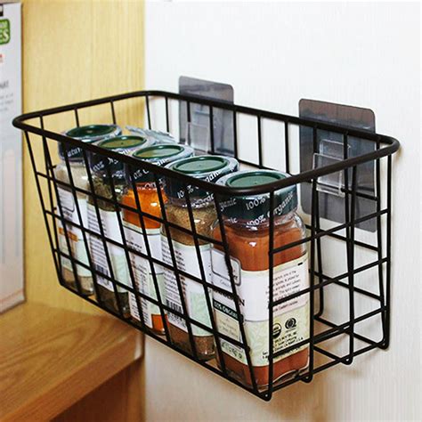 bueautybox wall mounted metal wire baskets  kitchen organization