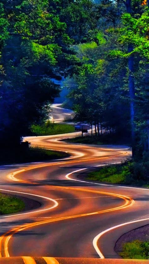 curvy forest road iphone wallpapers