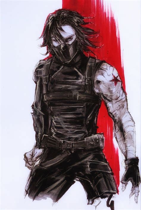 anime winter soldier drawing android wallpaper