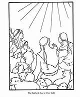 Shepherds Coloring Christmas Pages Story Field Jesus Bible Nativity Clipart Christian Colouring Angel Baby Shepherd Visit Kids Traveling Preschool Color sketch template