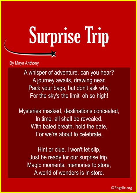 poems  surprise trip  husband wife kids engdic
