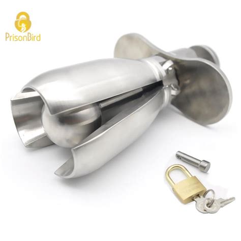 Prison Bird Stainless Steel Chastity Device Openable Anal
