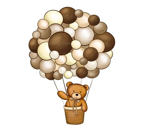 teddy bear clipart png baby shower air balloon png digital etsy