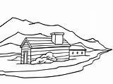 Rural Paisaje Noruega Descripción sketch template