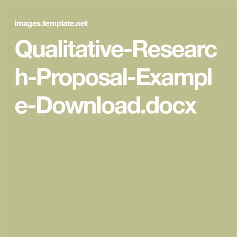 qualitative research proposal  downloaddocx research proposal