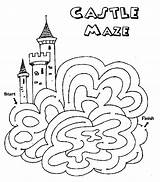Maze Mazes Kids Printable Castle2 Castle Print Puzzle Crafts Activity Fairy Magic Game Printing Allkidsnetwork Fern Rainbow Green Dots Summer sketch template
